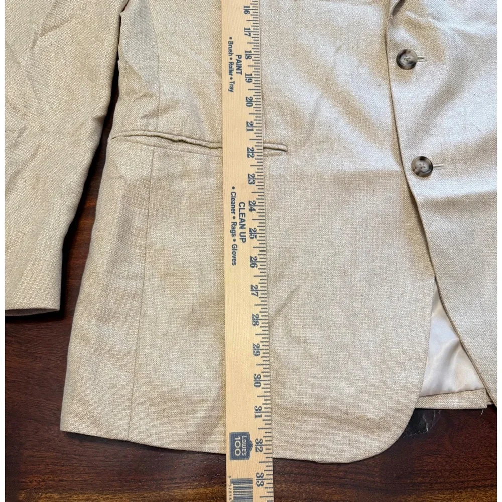 Jos. A. Bank Mens 43R 100% Silk Blazer Sport Coat Beige Two Button Textured 43 R